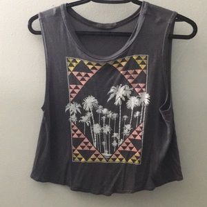 Grey tropical crop top